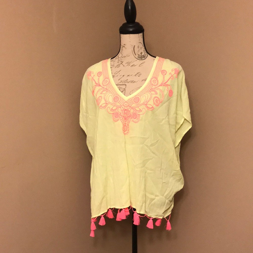 NWT Lilly Pulitzer Yellow Pink Kathleen Tunic-L/XL